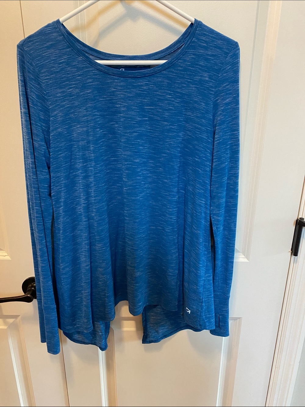 GAP Blue Heathered Long Sleeve Swing Top